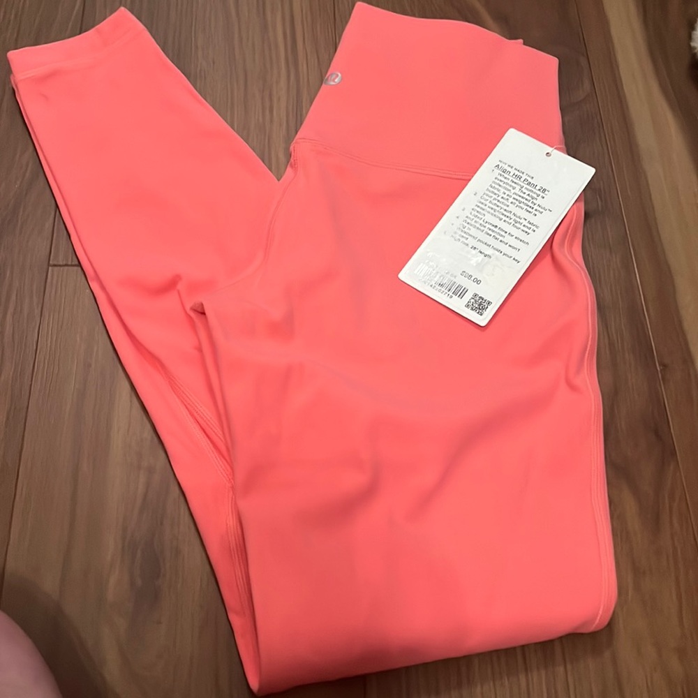 NWT lululemon align HR pant 25” size 6 raspberry cream